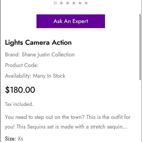 Shane Justin ‘Lights Camera Action’ Sequins Set - Picture 3 of 3